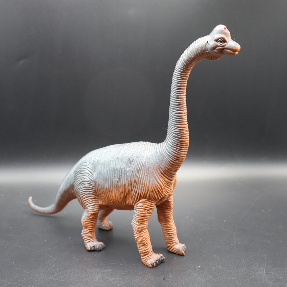 Vintage Imperial Toys Brown and Grey Brachiosaurus Dinosaur Figure